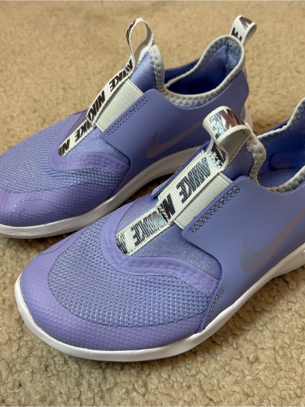Nike Kids Lilac Slip-On Flex Runner Sneakers with White Swoosh - Picture 7 of 7